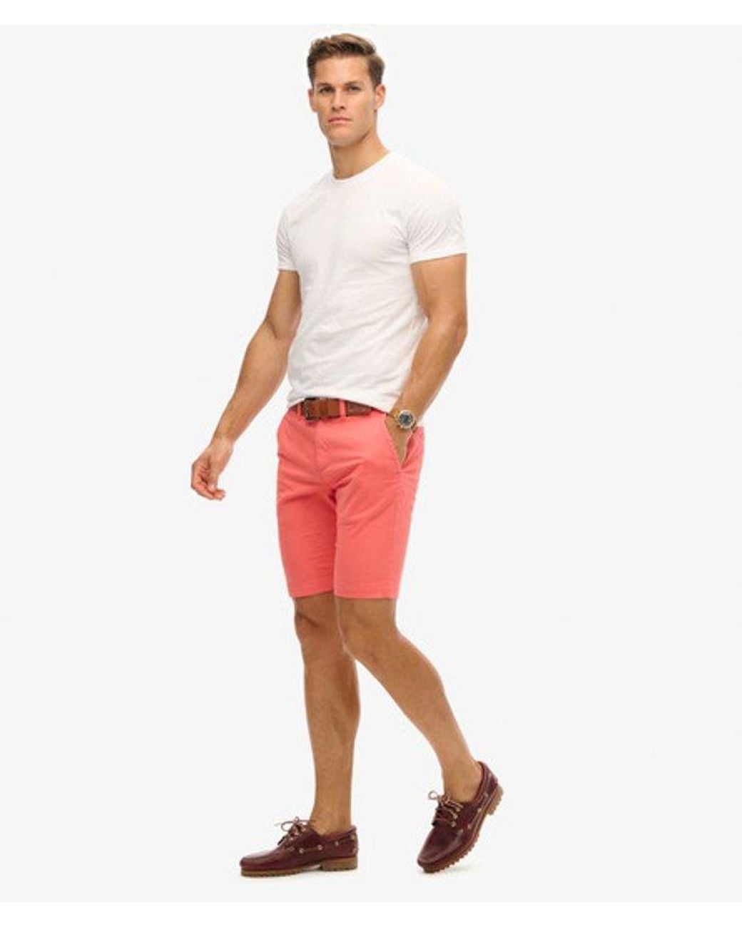 Superdry Pink Classic Vintage Chino Shorts for men