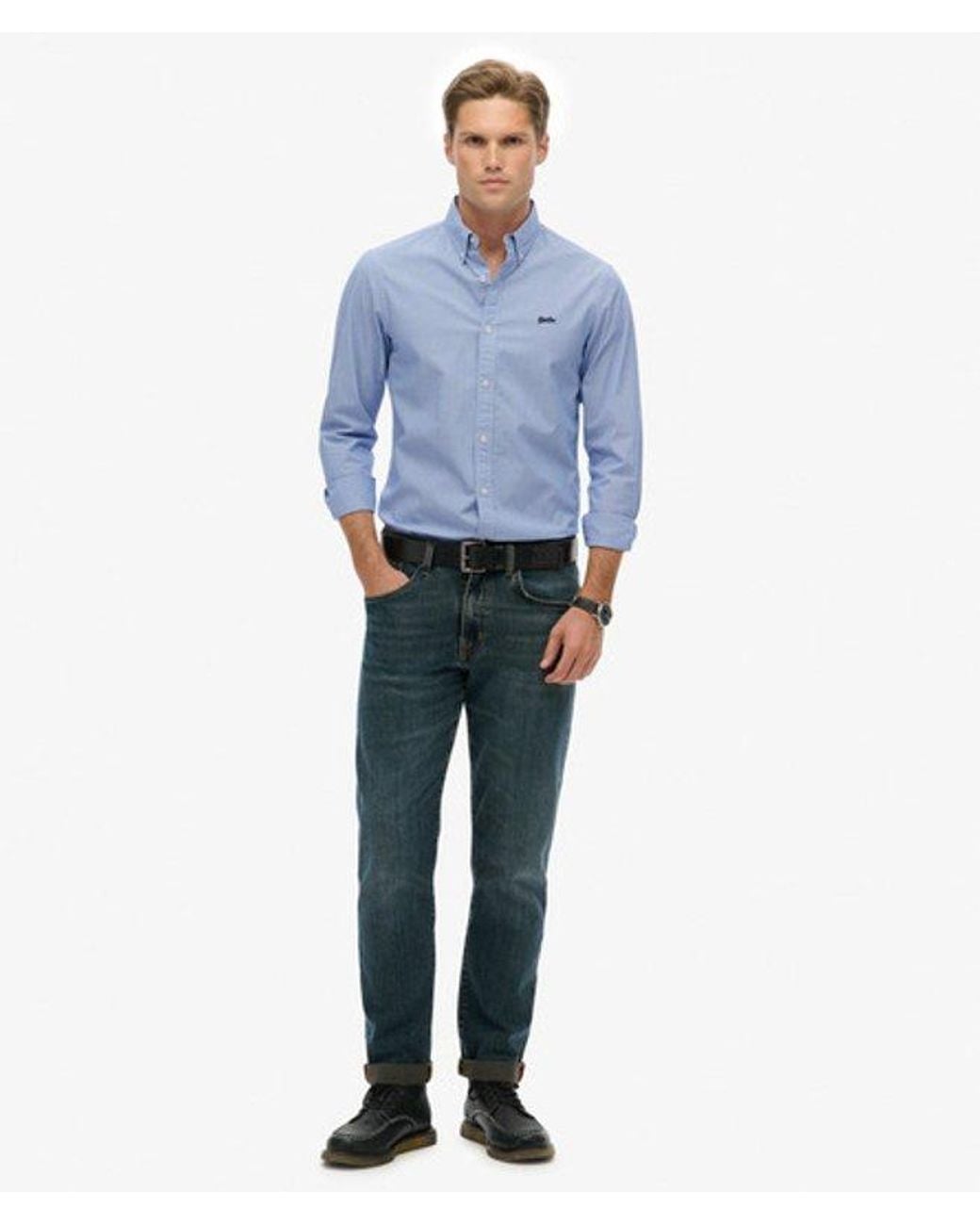 Superdry Blue & Co Essentials Tailored Lite Shirt for men