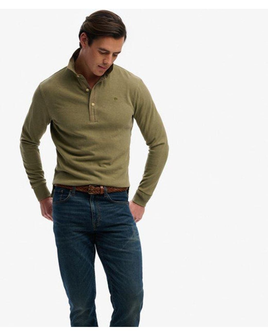 Superdry Green & Co Classic Preppy Long Sleeved Top for men