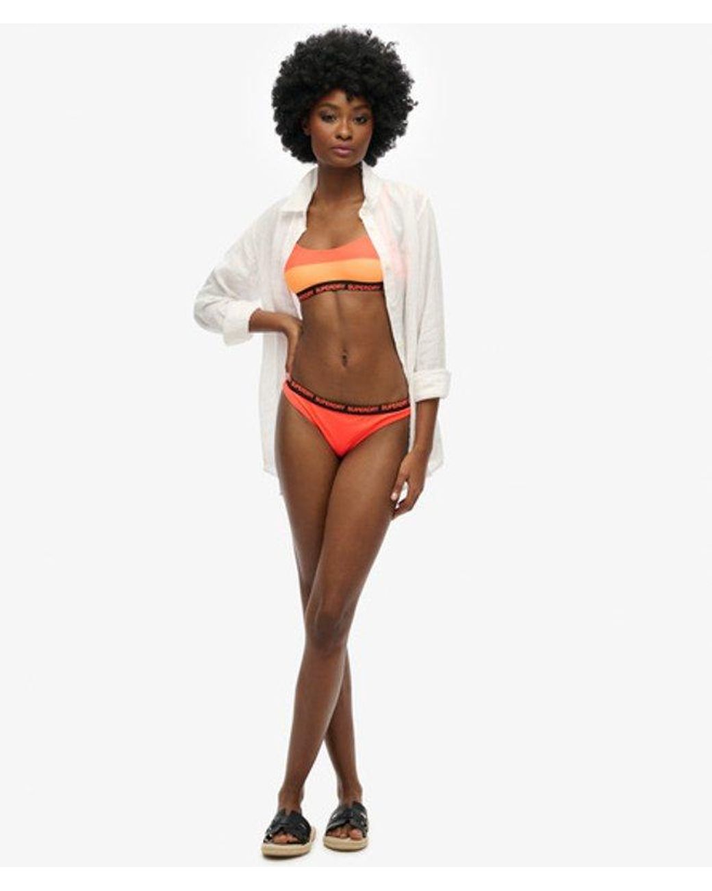 Superdry Red & Co Ladies Striped Elastic Bralette Bikini Top