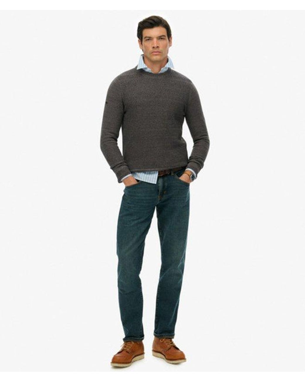 Superdry Black & Co Light Weight Cotton Texture Jumper for men
