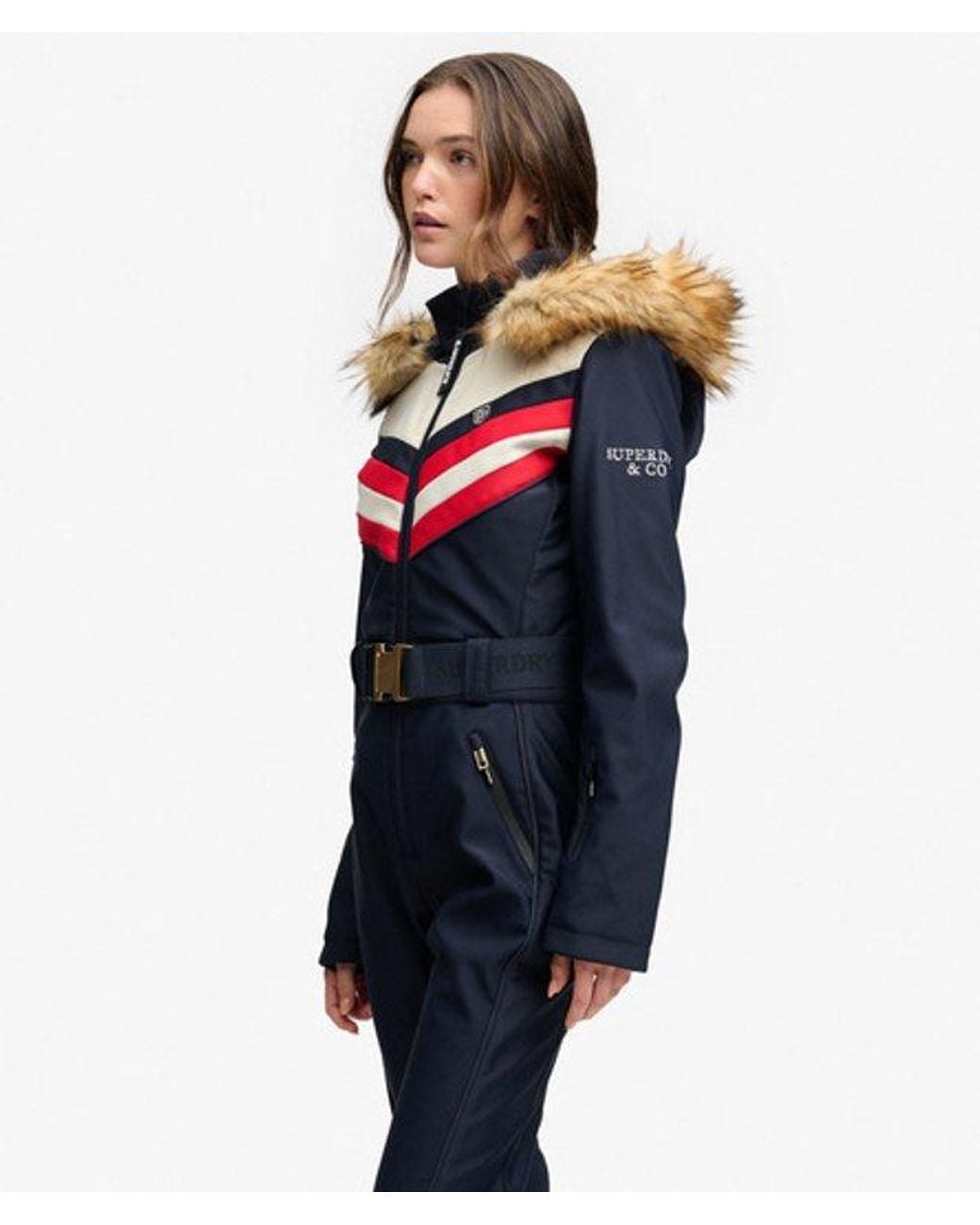 Superdry Blue & Co Luxe Chevron Ski Suit