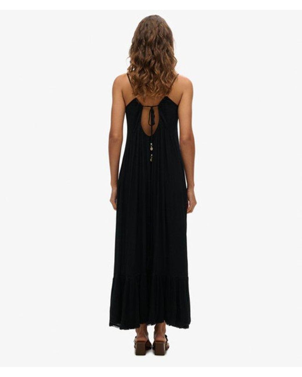 Superdry Black Maxi Beach Cami Dress