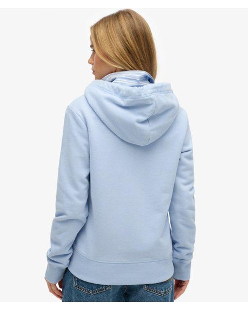 Superdry Blue Essential Logo Zip Hoodie