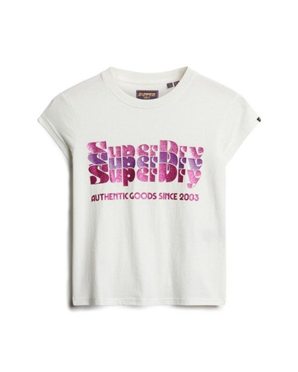 Superdry White & Co Retro Glitter Logo T-shirt