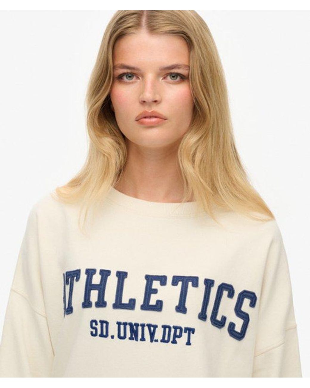 Superdry Natural & Co Athletic Essentials Applique Crew Sweatshirt