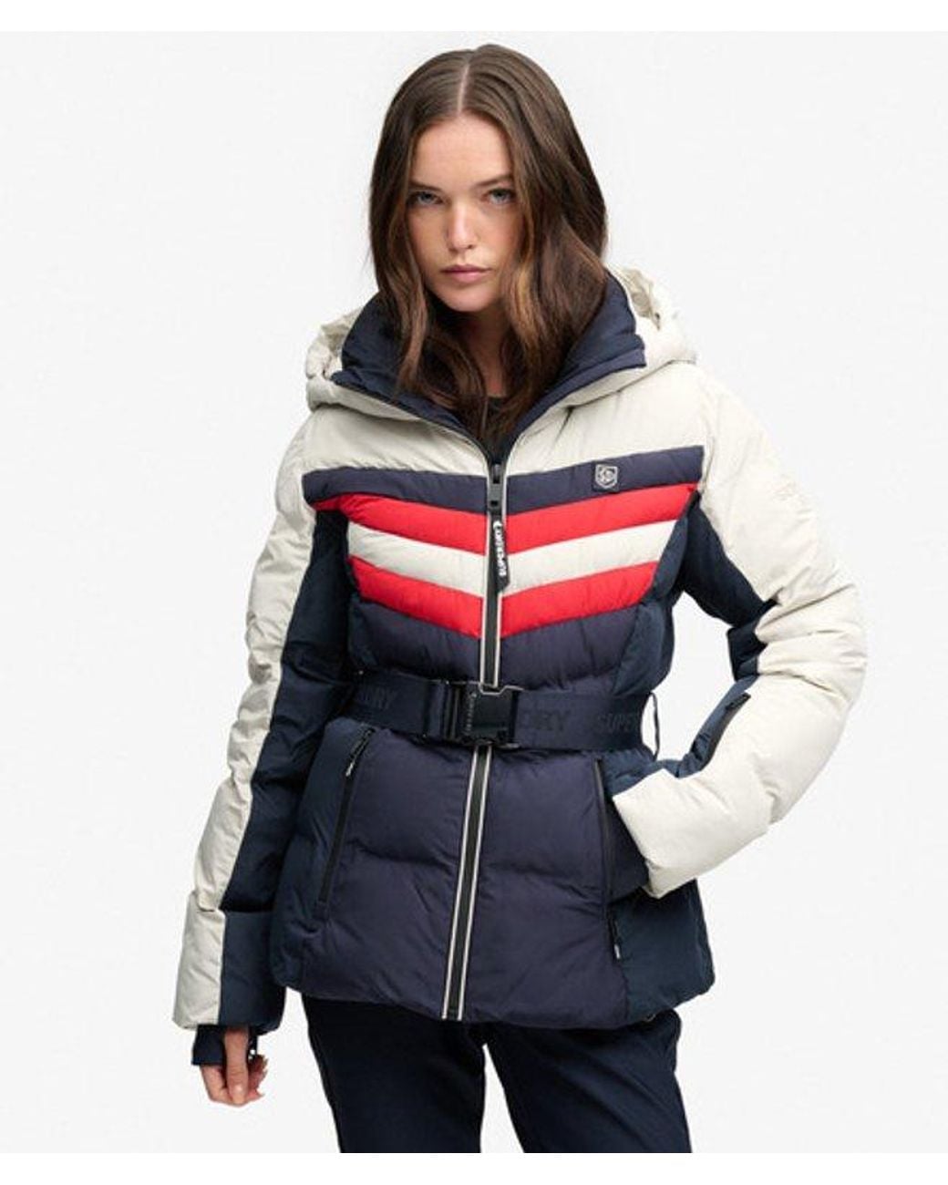 Superdry White & Co Luxe Chevron Ski Padded Jacket