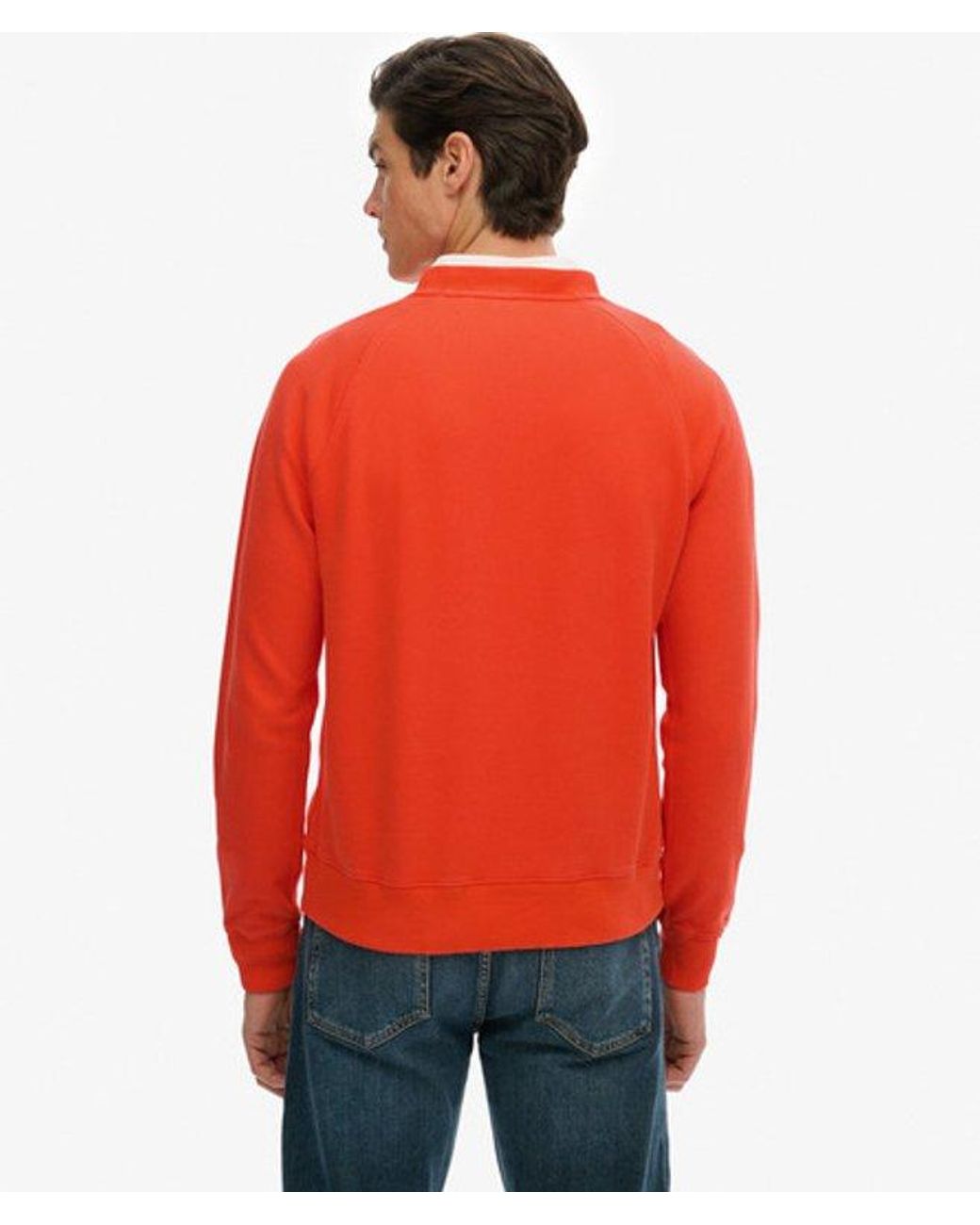 Superdry Red & Co Essential Logo Raglan Crew Sweatshirt for men
