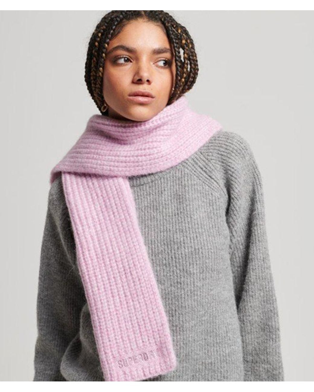 Superdry Pink & Co Ribbed Essential Scarf