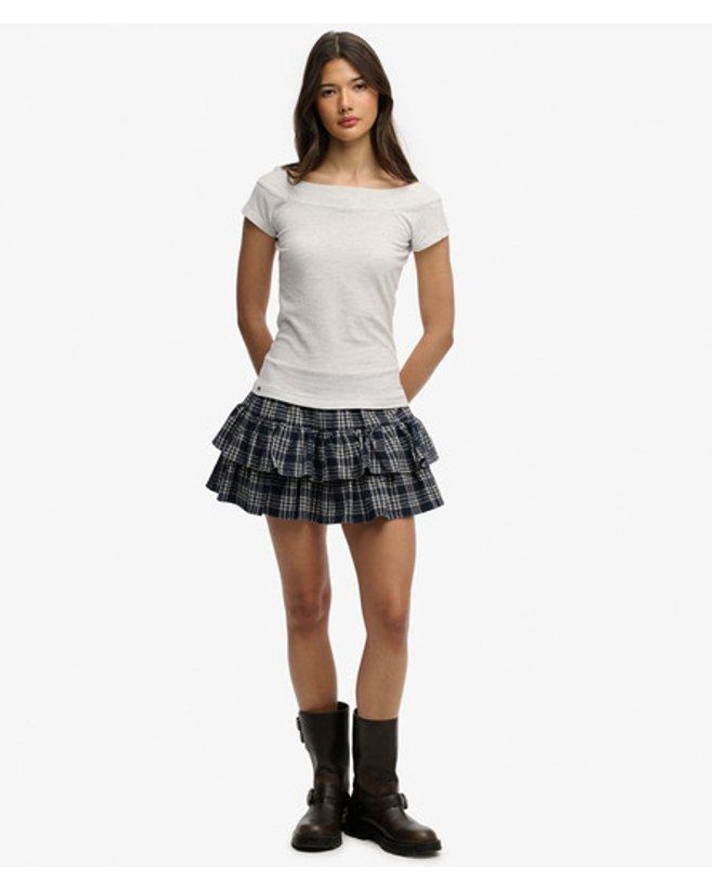 Superdry White Athletic Essentials Off Shoulder Top
