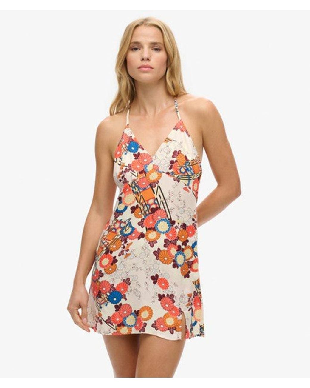 Superdry White & Co Printed Mini Slip Dress
