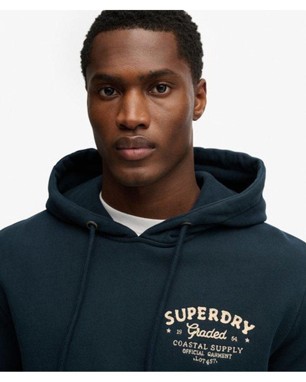 Superdry Lo-fi Dockside Hoodie Met Borduursel in het Blue voor heren
