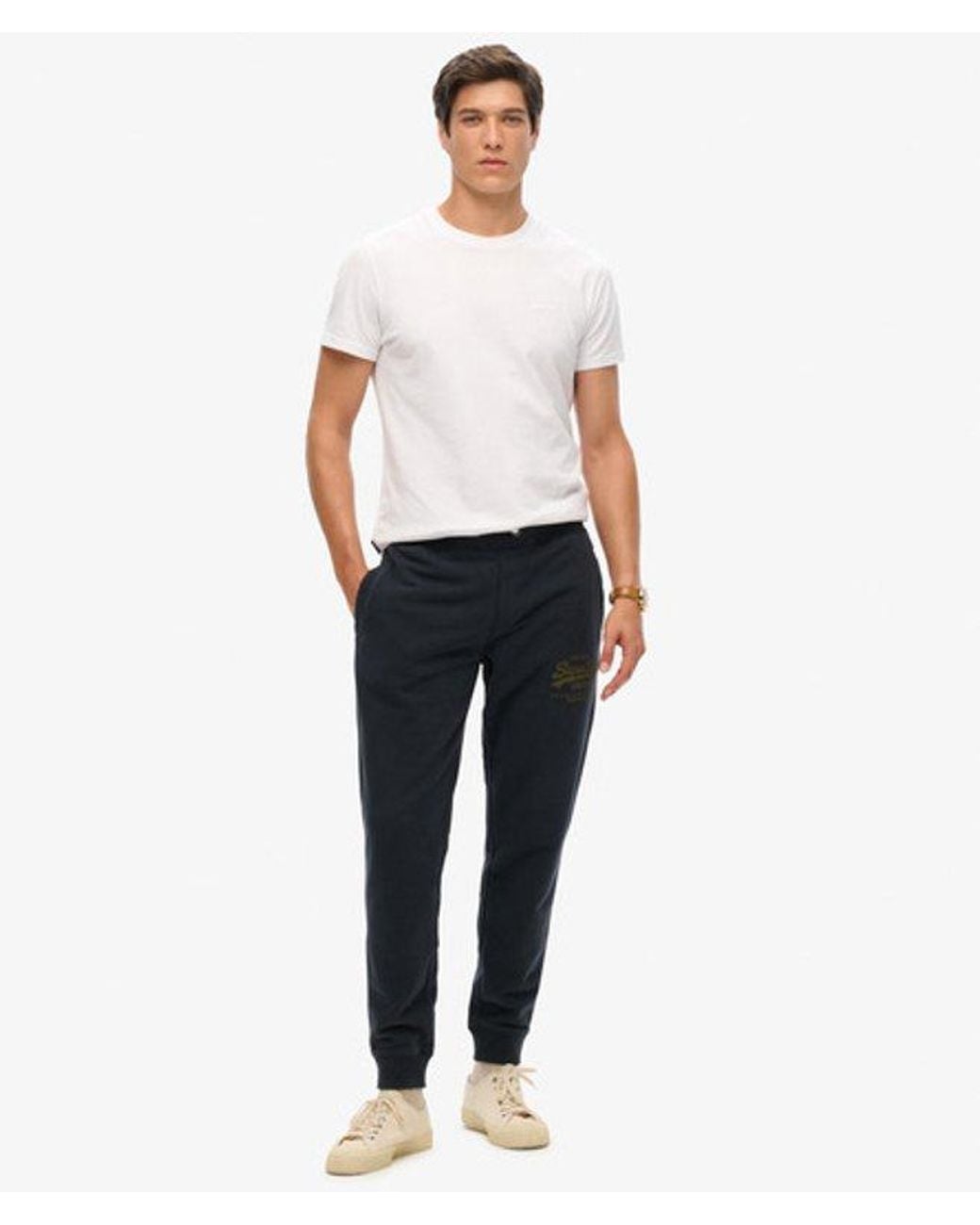 Superdry White Classic Vintage Logo Graphic Jogger for men