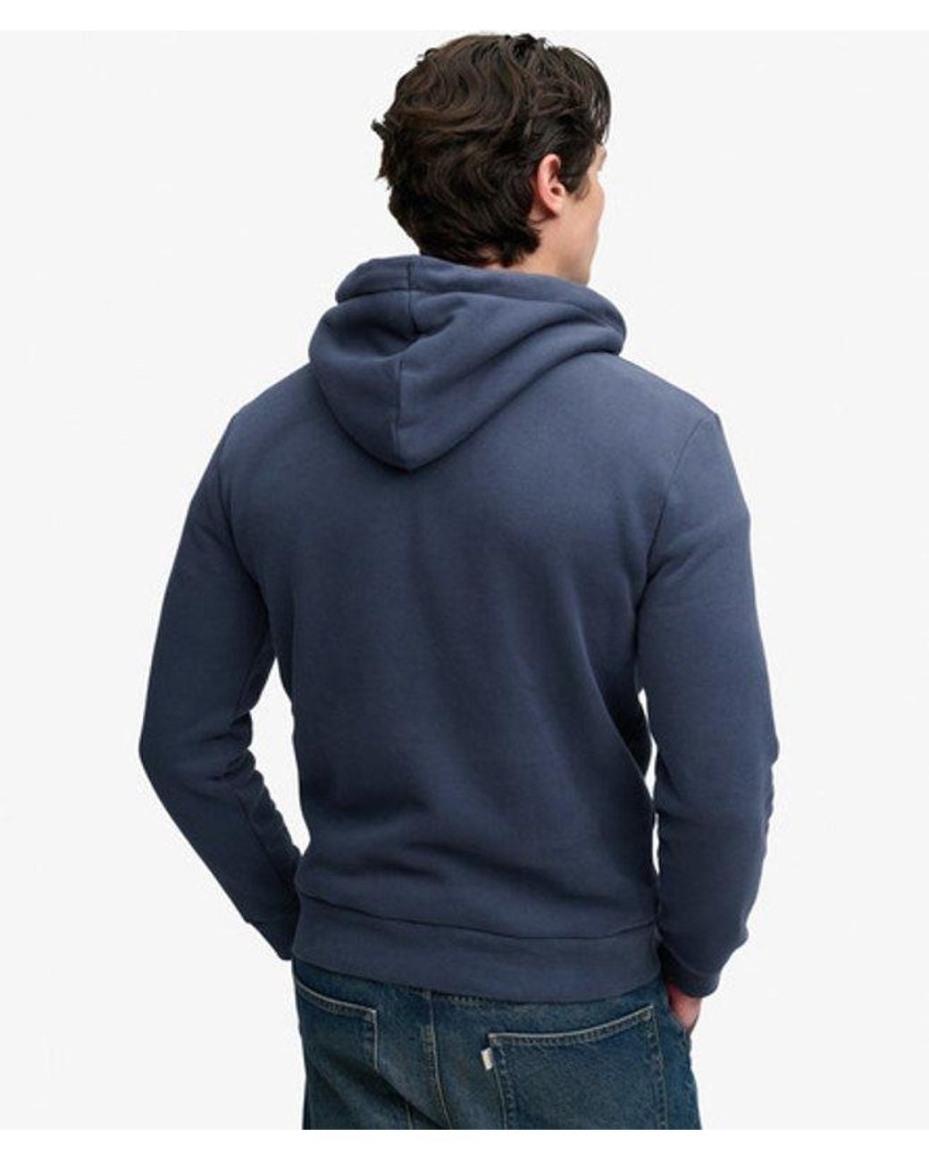 Superdry Blue & Co Vintage Logo Tonal Hoodie for men