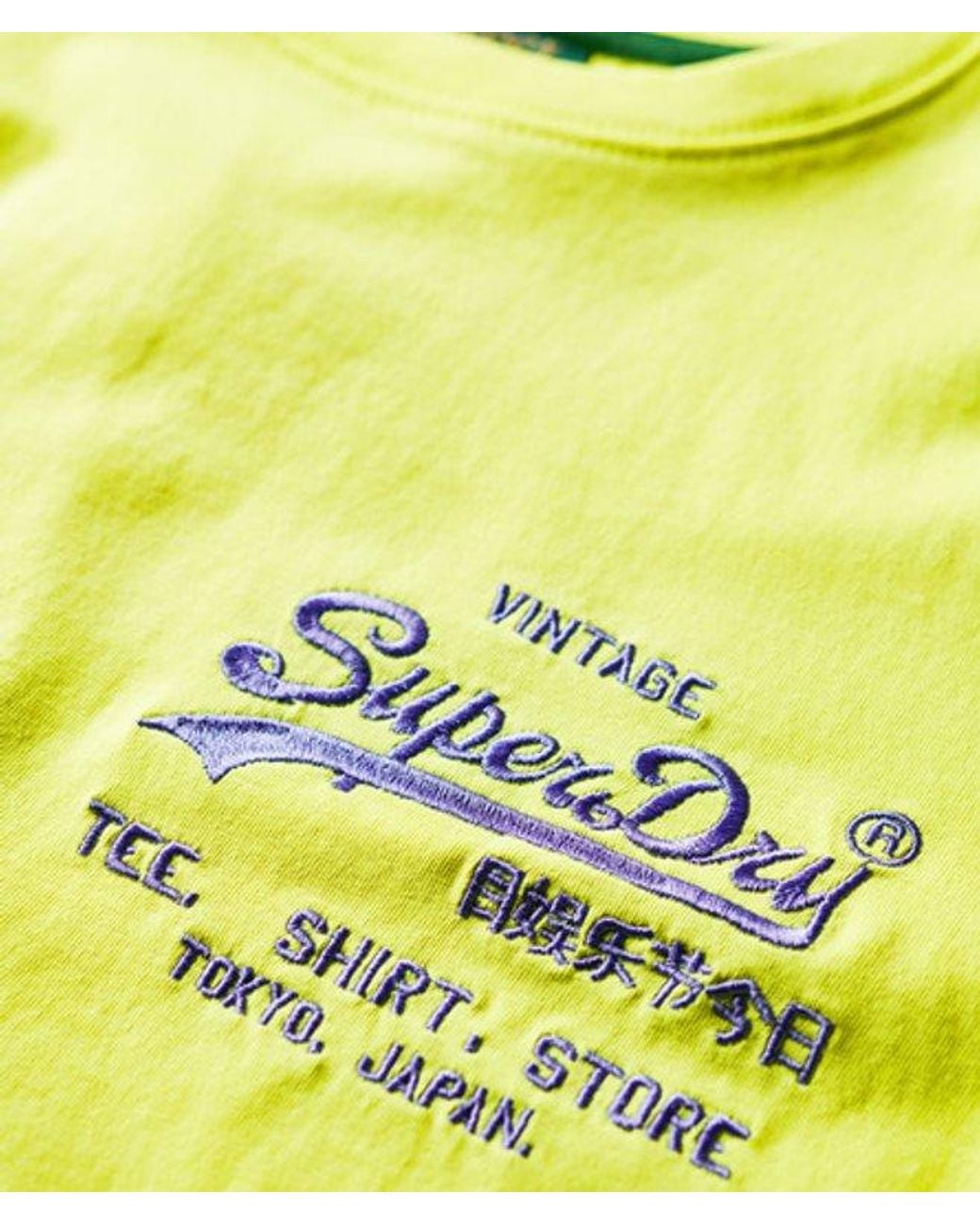 Superdry Yellow & Co Neon Vintage Logo T-shirt for men