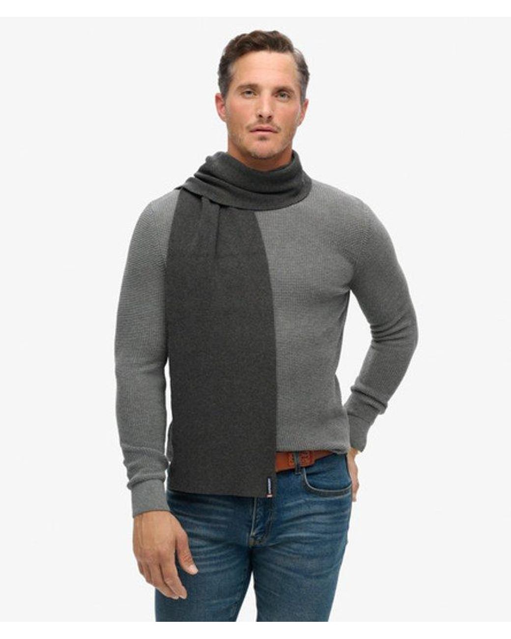 Superdry Black Essential Logo Knitted Scarf
