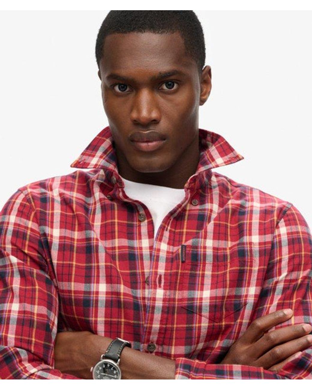 Superdry Red & Co Organic Cotton Vintage Check Shirt for men