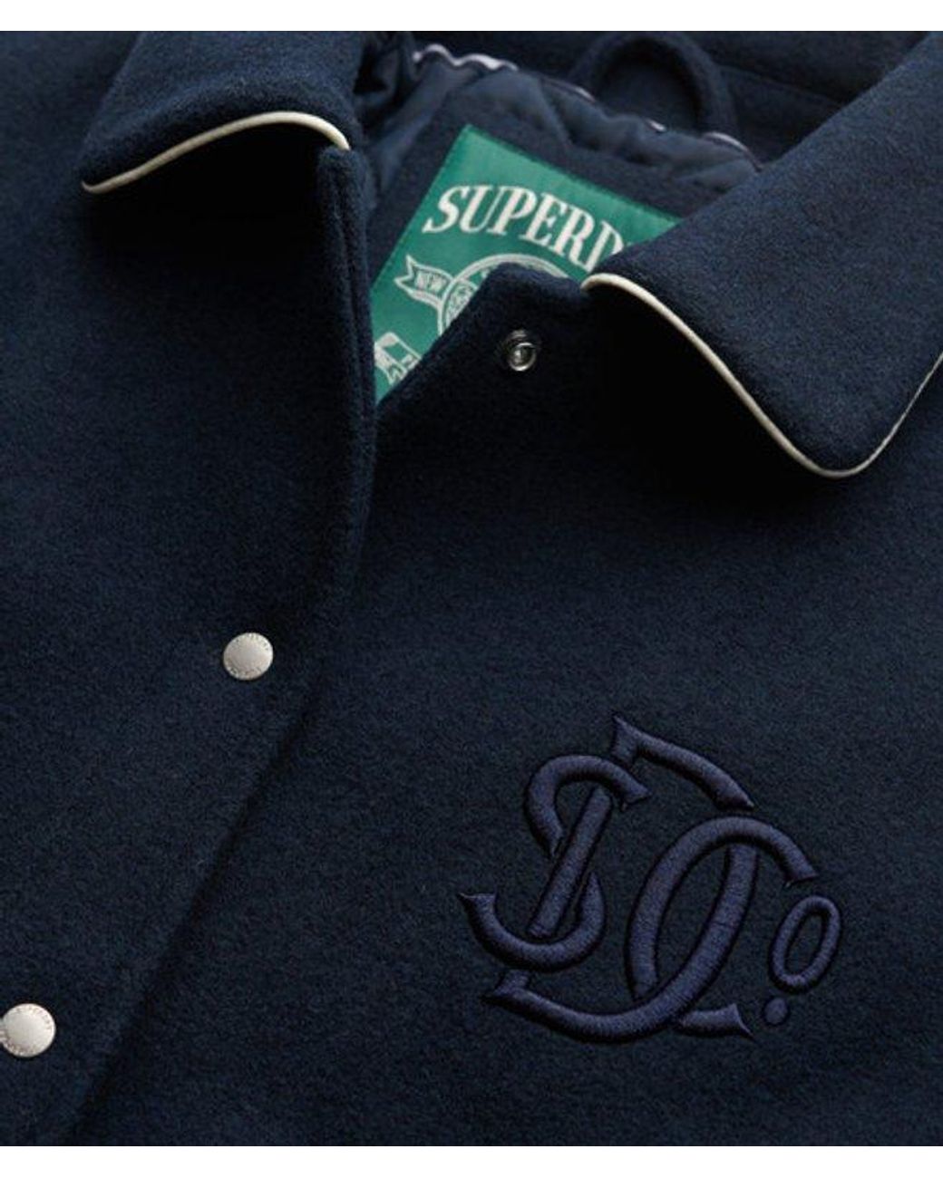 Superdry Blue & Co Country Club Wool Blend Bomber Jacket