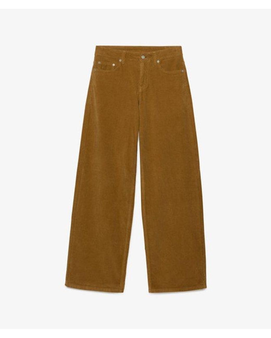 Superdry Brown Mid Rise Baggy Corduroy Trousers Size: 26/32