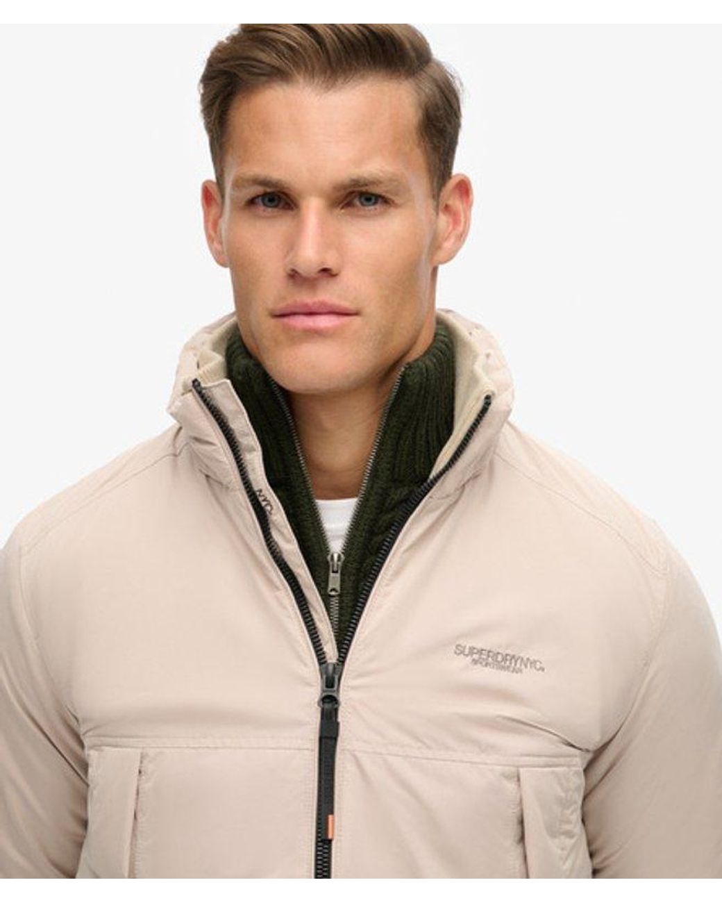Superdry Natural Classic Embroidered Sports Harrington Jacket for men