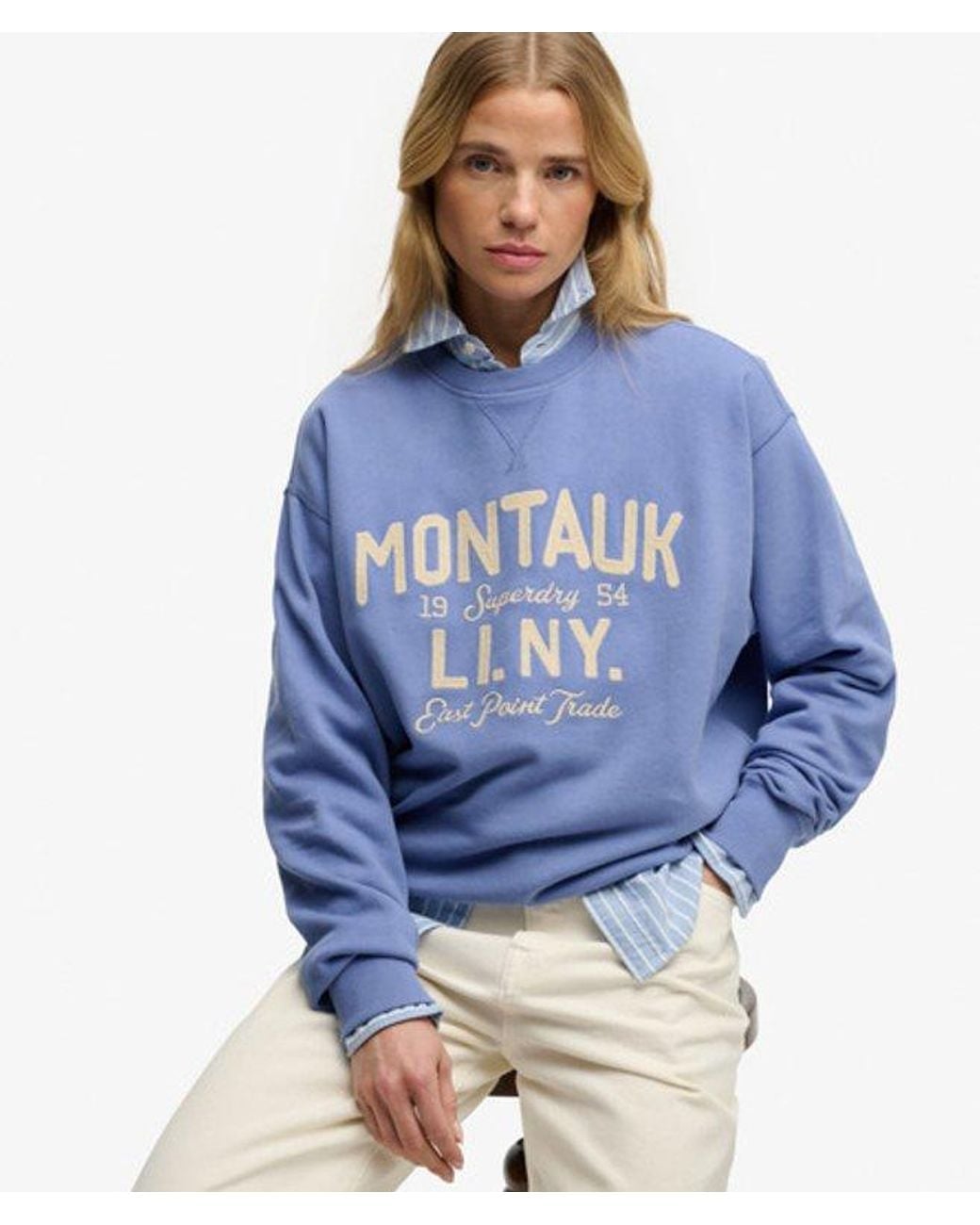 Superdry Blue & Co Beach Club Loose Crew Sweatshirt