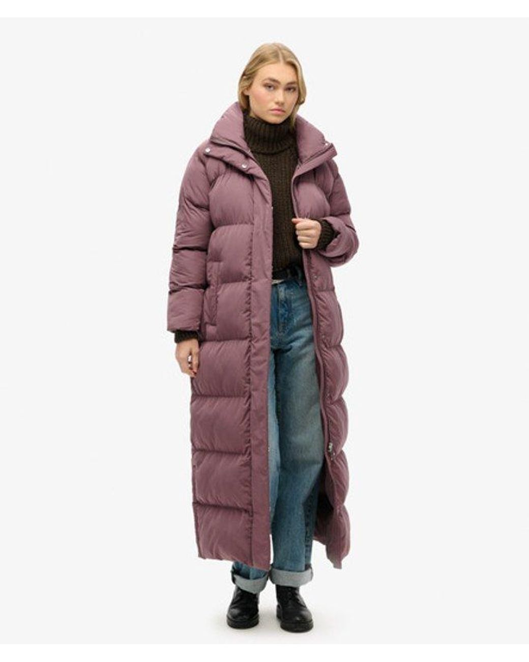 Superdry & Co Embroidered Logo Maxi Long Puffer Coat