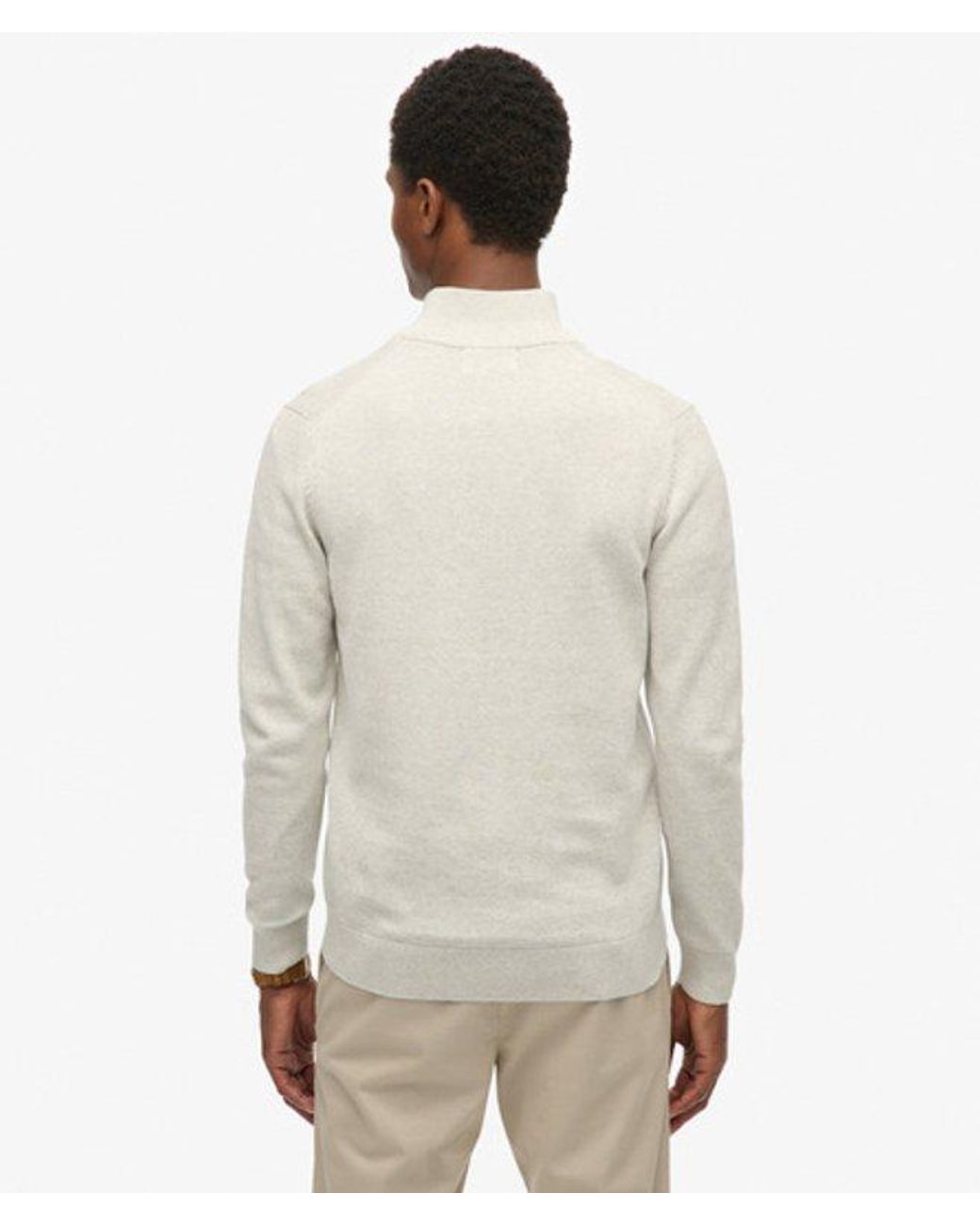 Superdry Natural & Co Essentials Cotton Half Zip Jumper for men