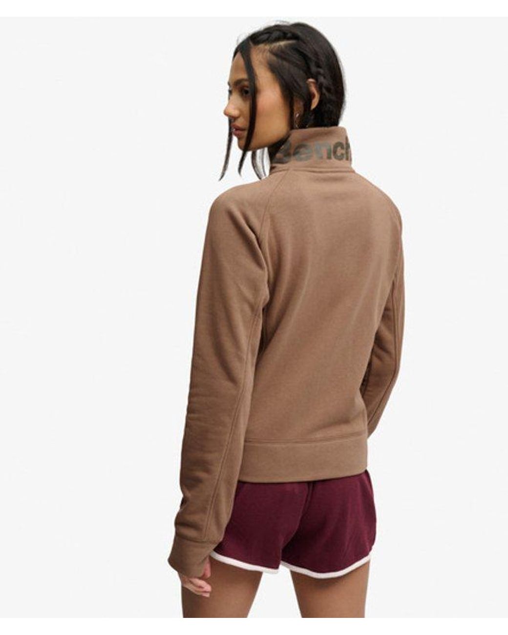 Superdry Brown Bench X & Co Bench High Neck Sweat Track Top