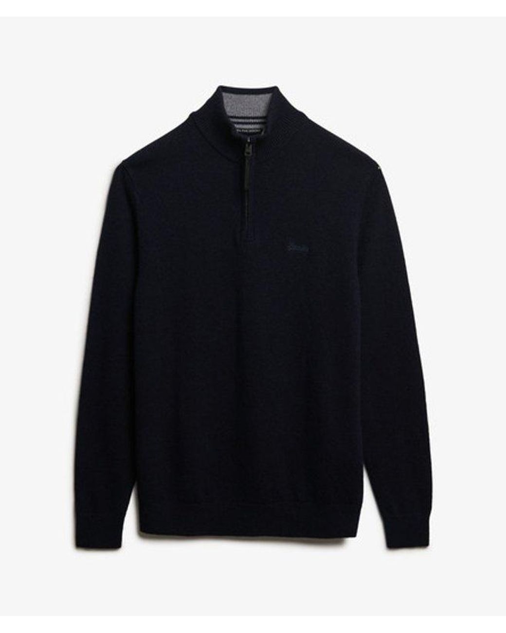 Superdry Blue & Co Wool Blend Half Zip Jumper for men