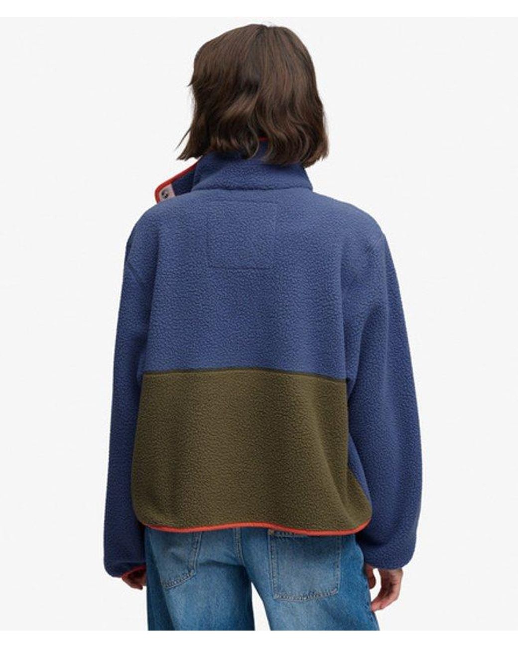Superdry Blue & Co Colour Block Fleece Jacket
