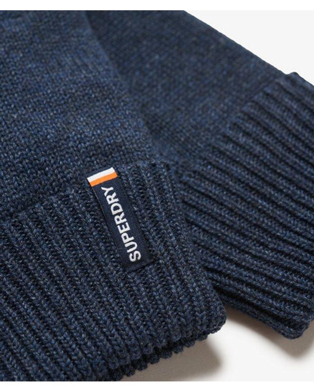 Superdry Blue & Co Essential Logo Knitted Gloves for men
