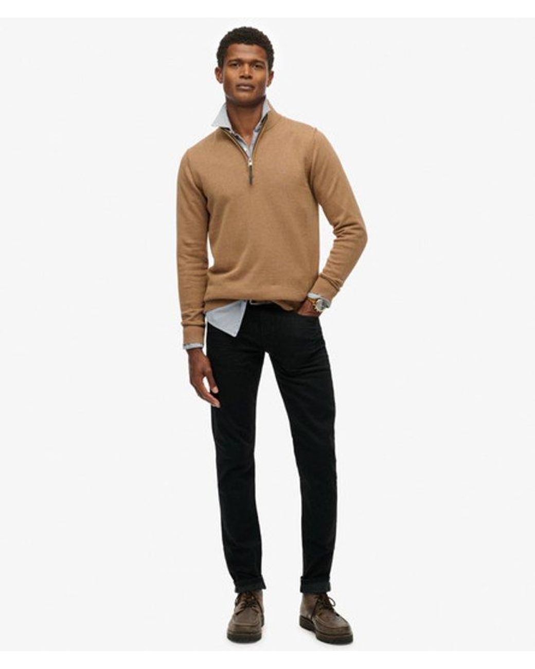 Superdry Natural & Co Essentials Cotton Half Zip Jumper for men