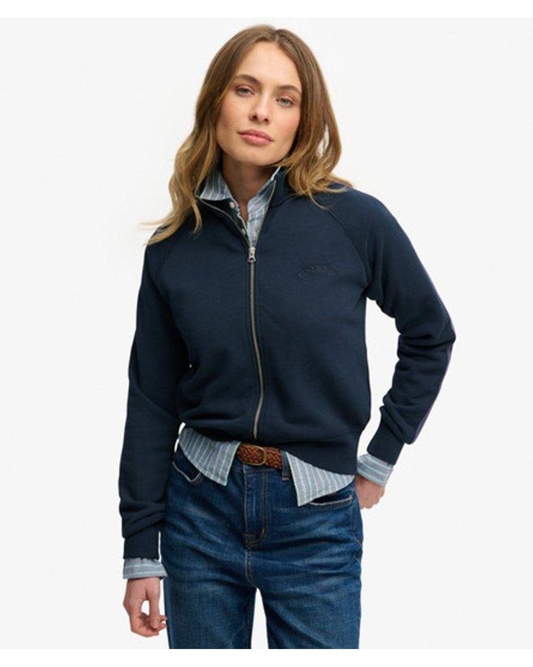 Superdry Essential Logo Zip Trainingsjack in het Blue