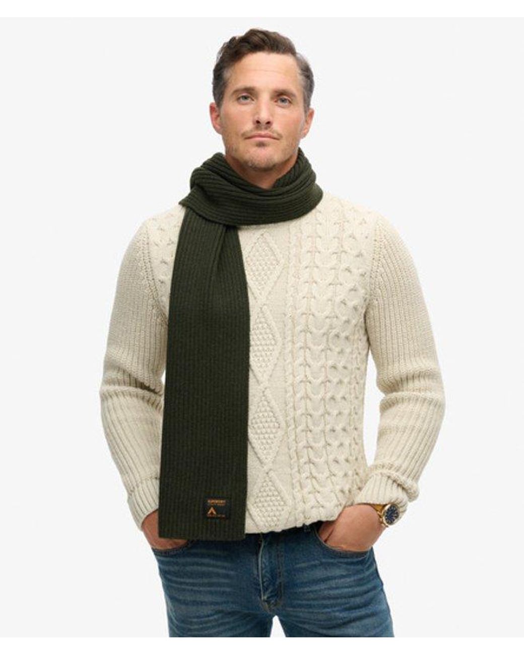 Superdry Workwear Knitted Scarf in Green Lyst UK