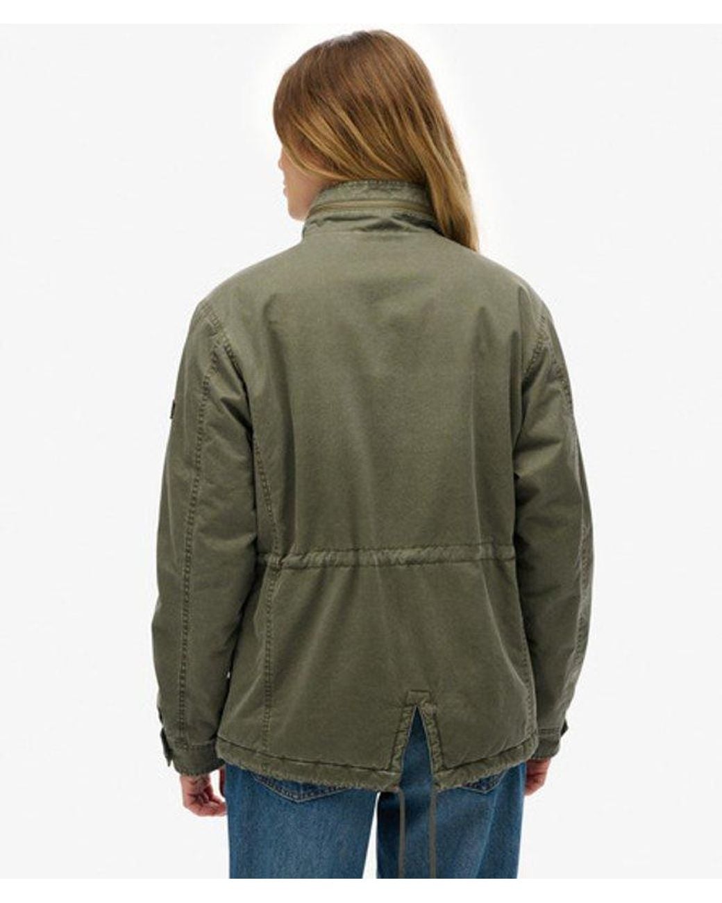 Superdry Military Borg Jas in het Green