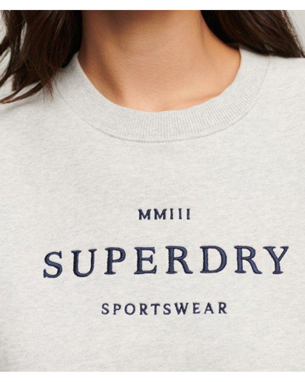 Superdry White Heraldry Oversized Crew Sweatshirt