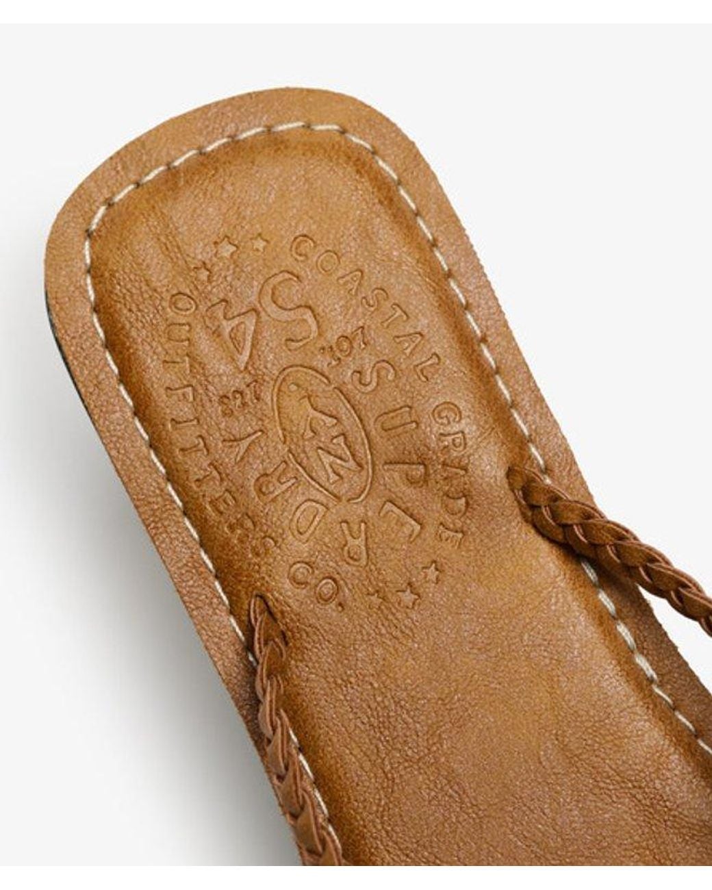 Superdry White & Co Faux Leather Braided Flip Flops