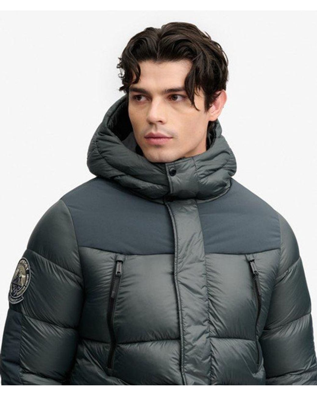 Superdry City Baffle Parka Jas in het Gray voor heren