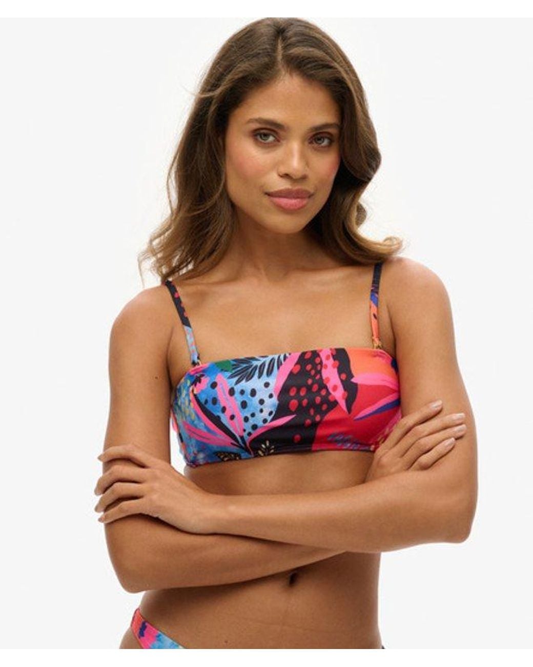 Superdry Pink & Co Tropical Bandeau Bikini Top