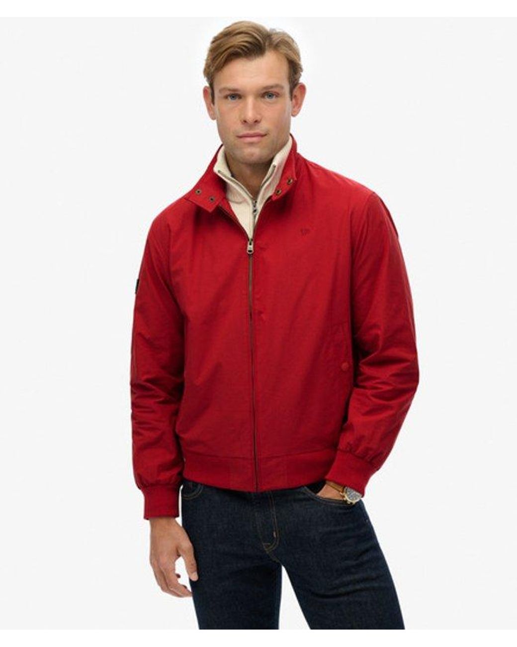 Superdry Red Classic Harrington Jacket for men