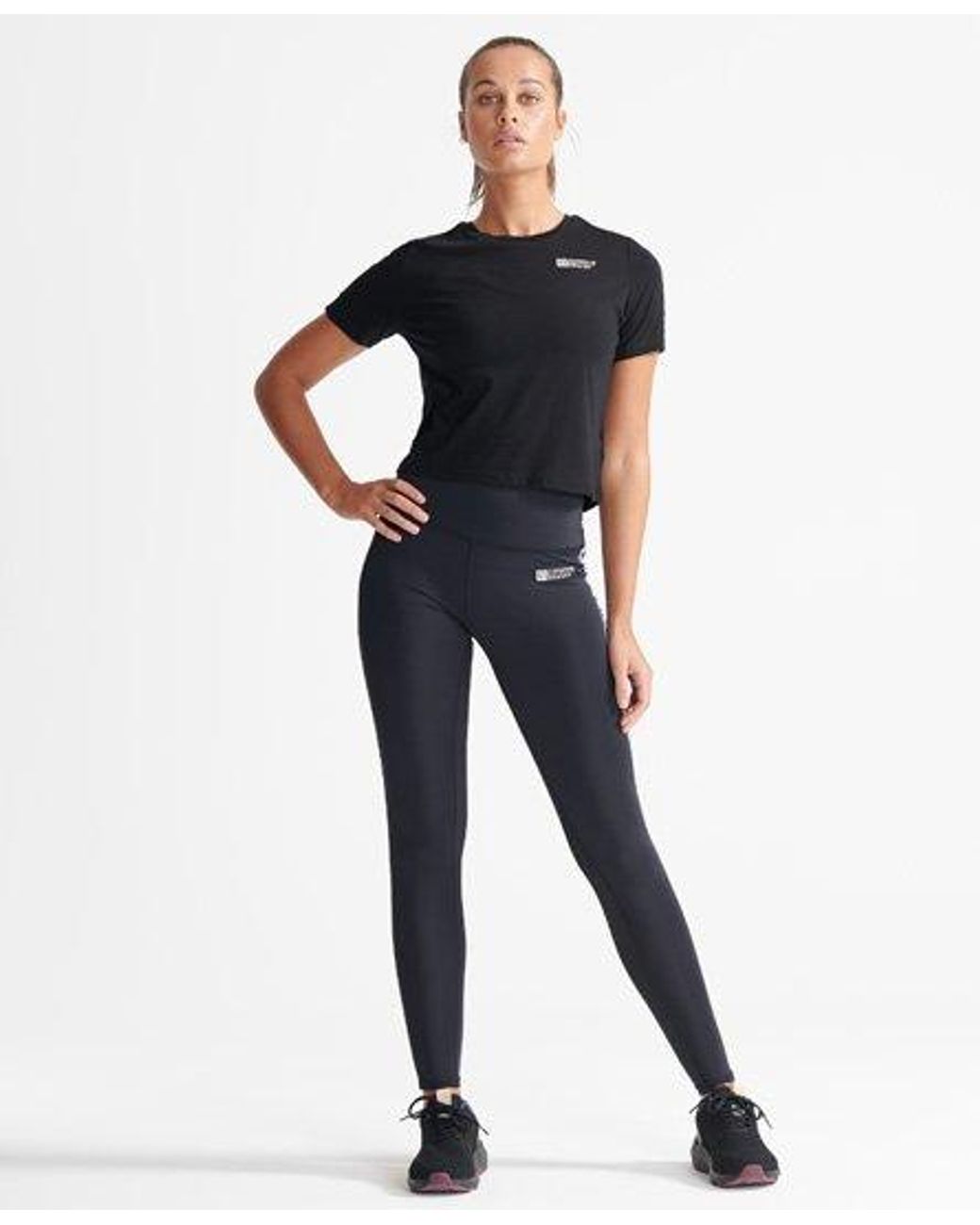Superdry Sport Taped Core Leggings, Text-print Pattern in Black - Lyst