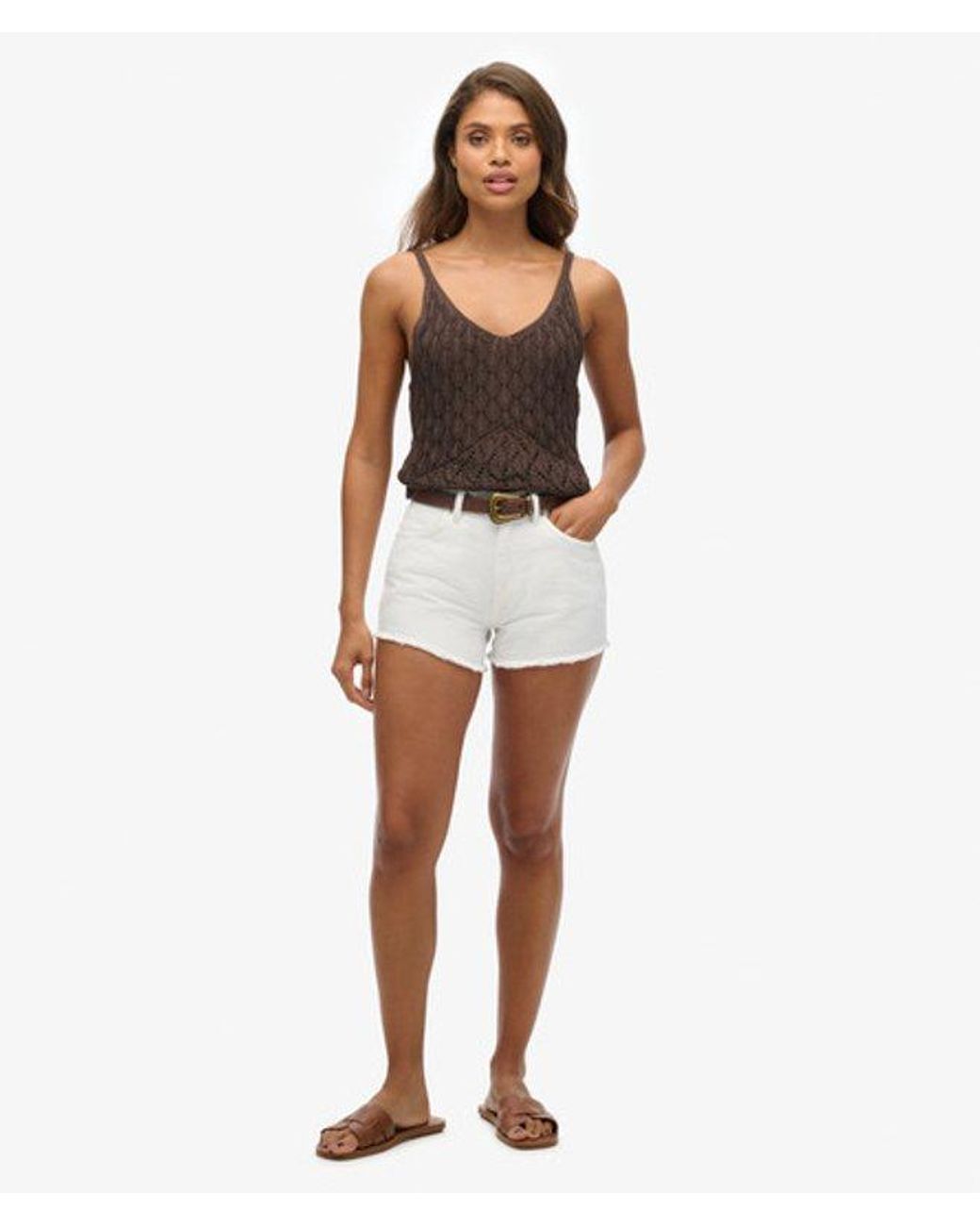 Superdry White & Co High Rise Denim Shorts