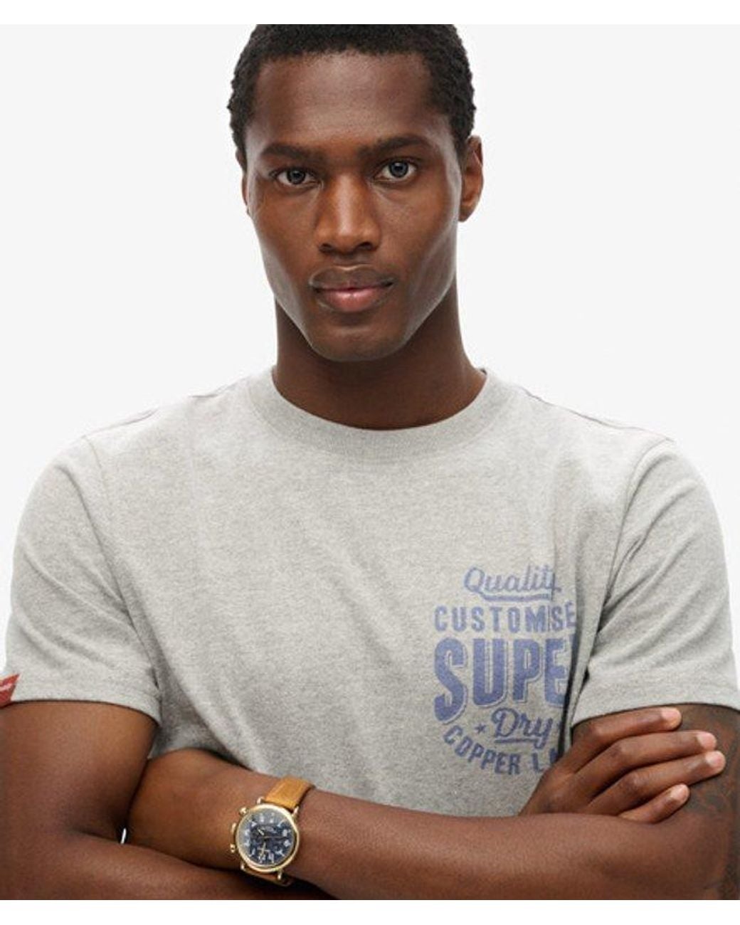 Superdry Gray & Co Copper Label Chest Graphic T-shirt for men
