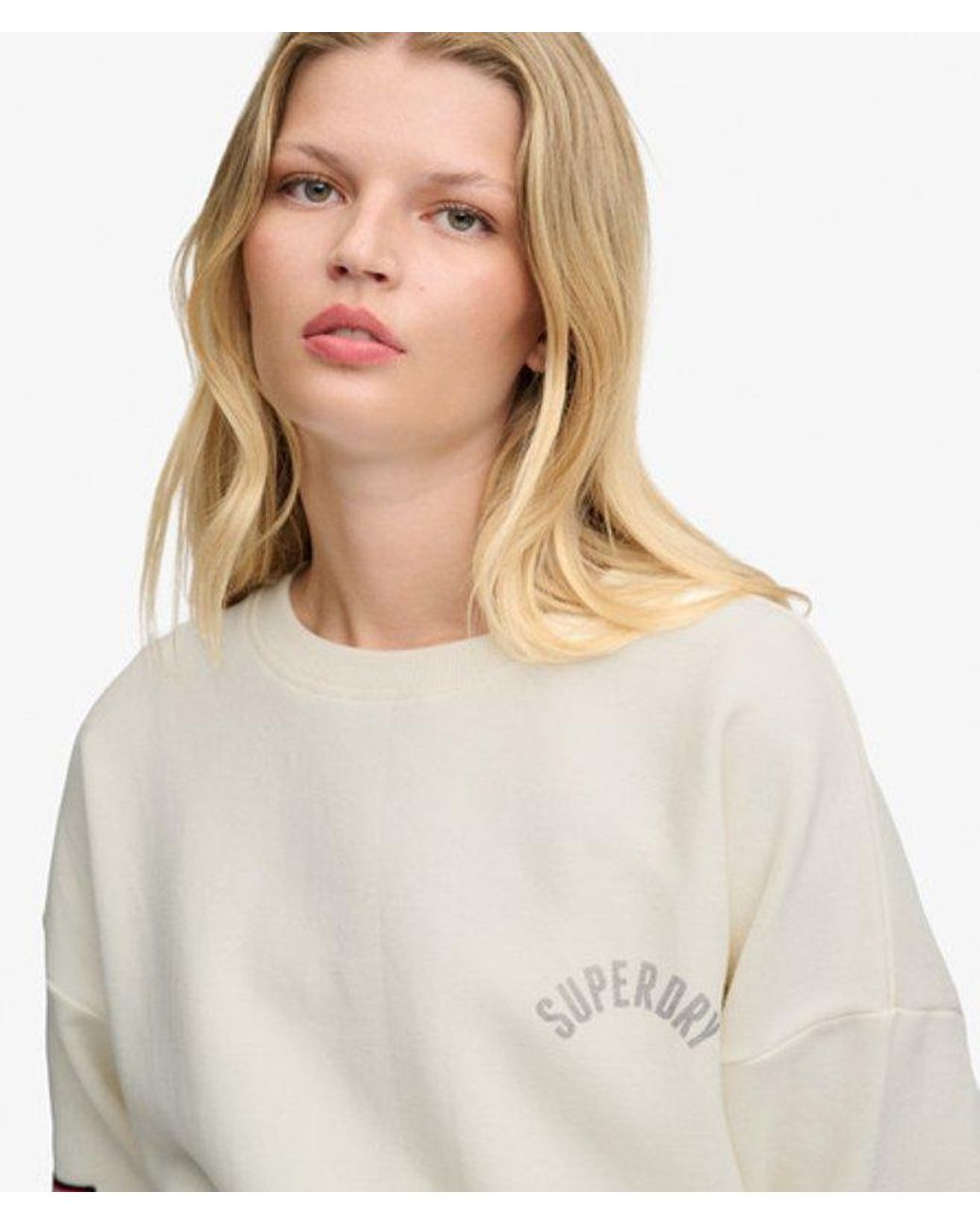 Superdry White & Co Athletic Essentials Printed Crew Sweatshirt
