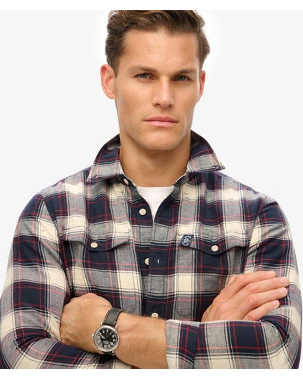 Superdry Gray & Co The Merchant Store - Linen Check Shirt for men
