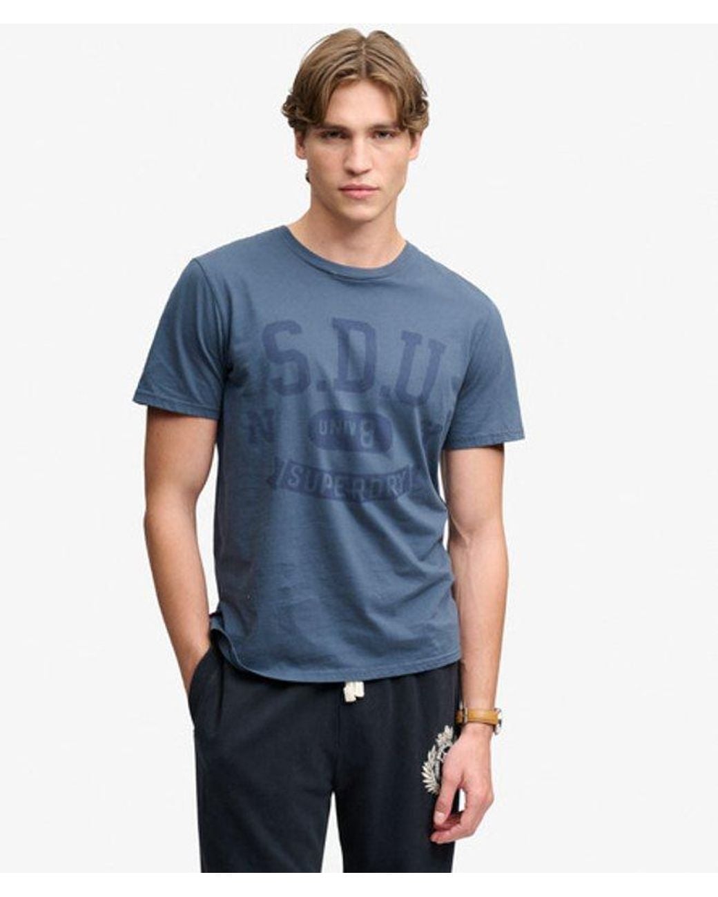 Superdry Blue & Co Athletic Tonal T-shirt for men