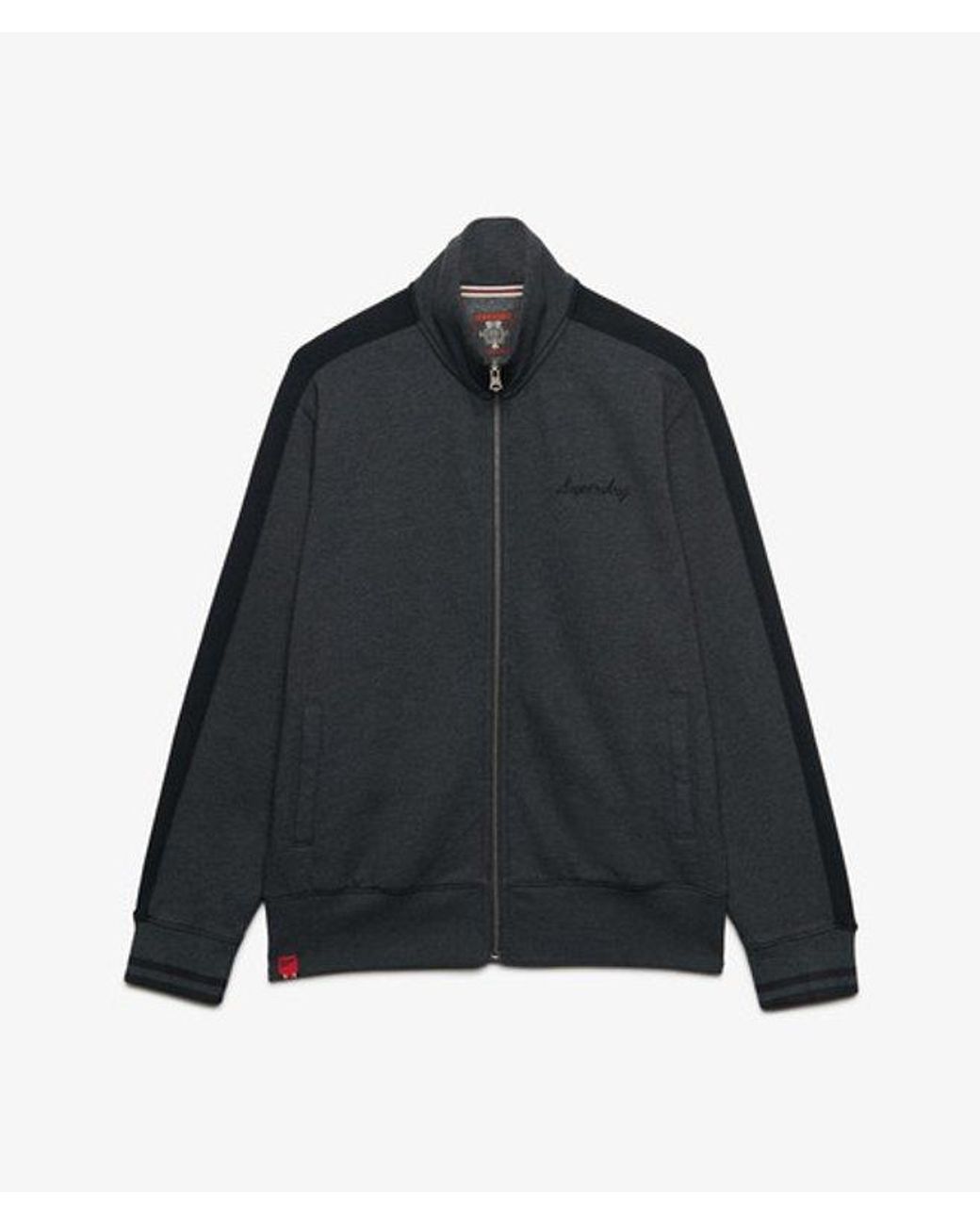 Superdry Gray Satin Applique Track Top for men
