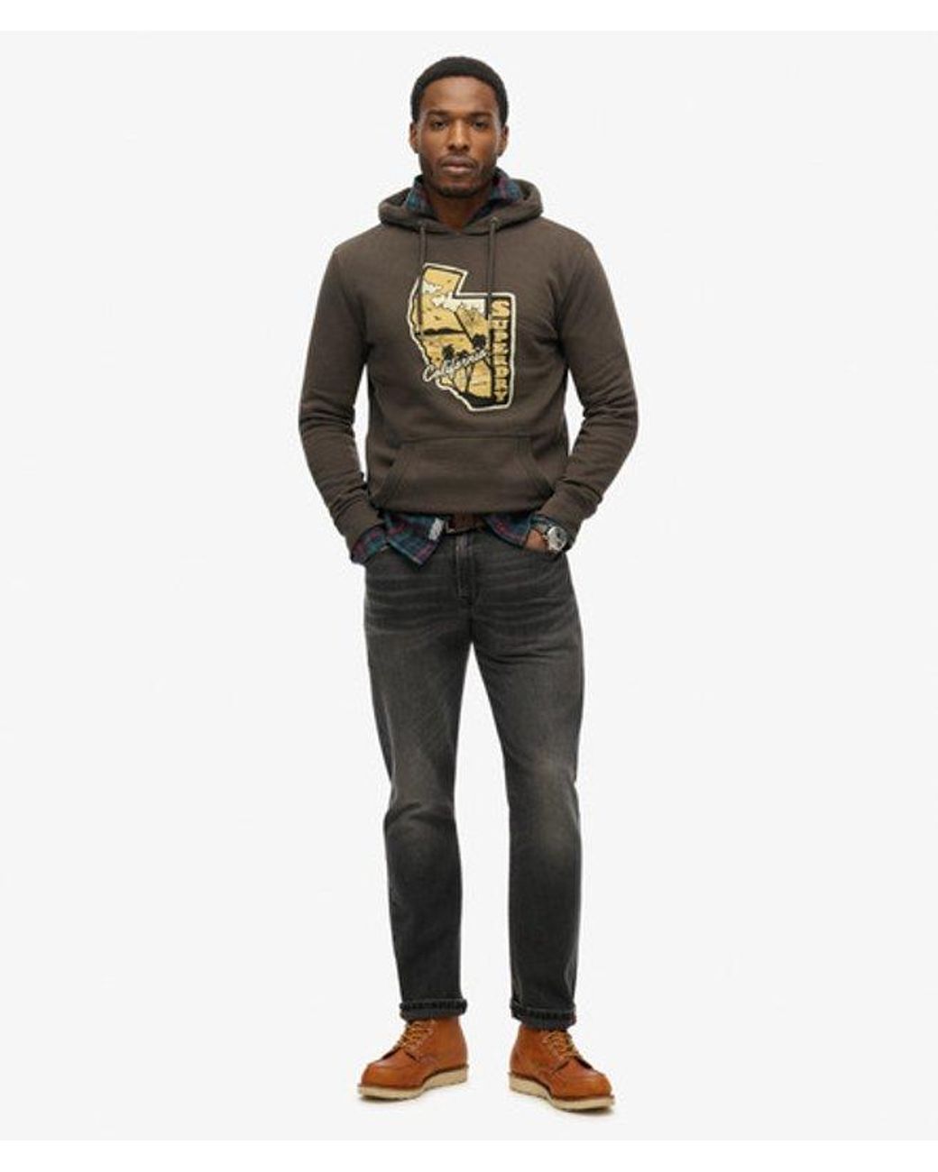 Superdry Gray Vintage Travel Hoodie for men