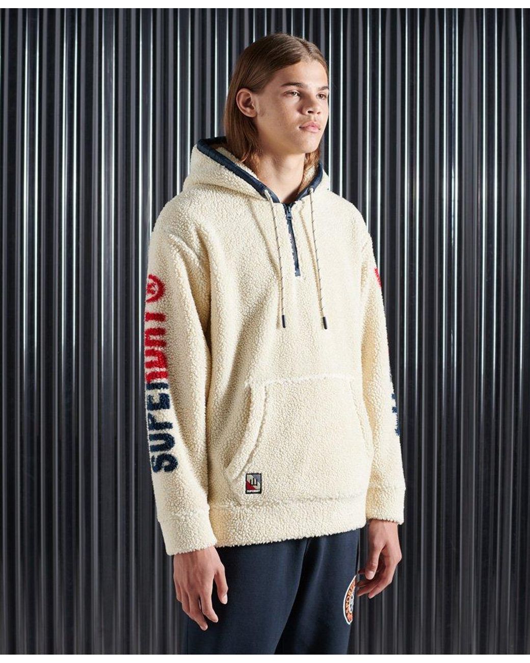 Superdry Nyc Sherpa Hoodie in Blue for Men | Lyst Canada