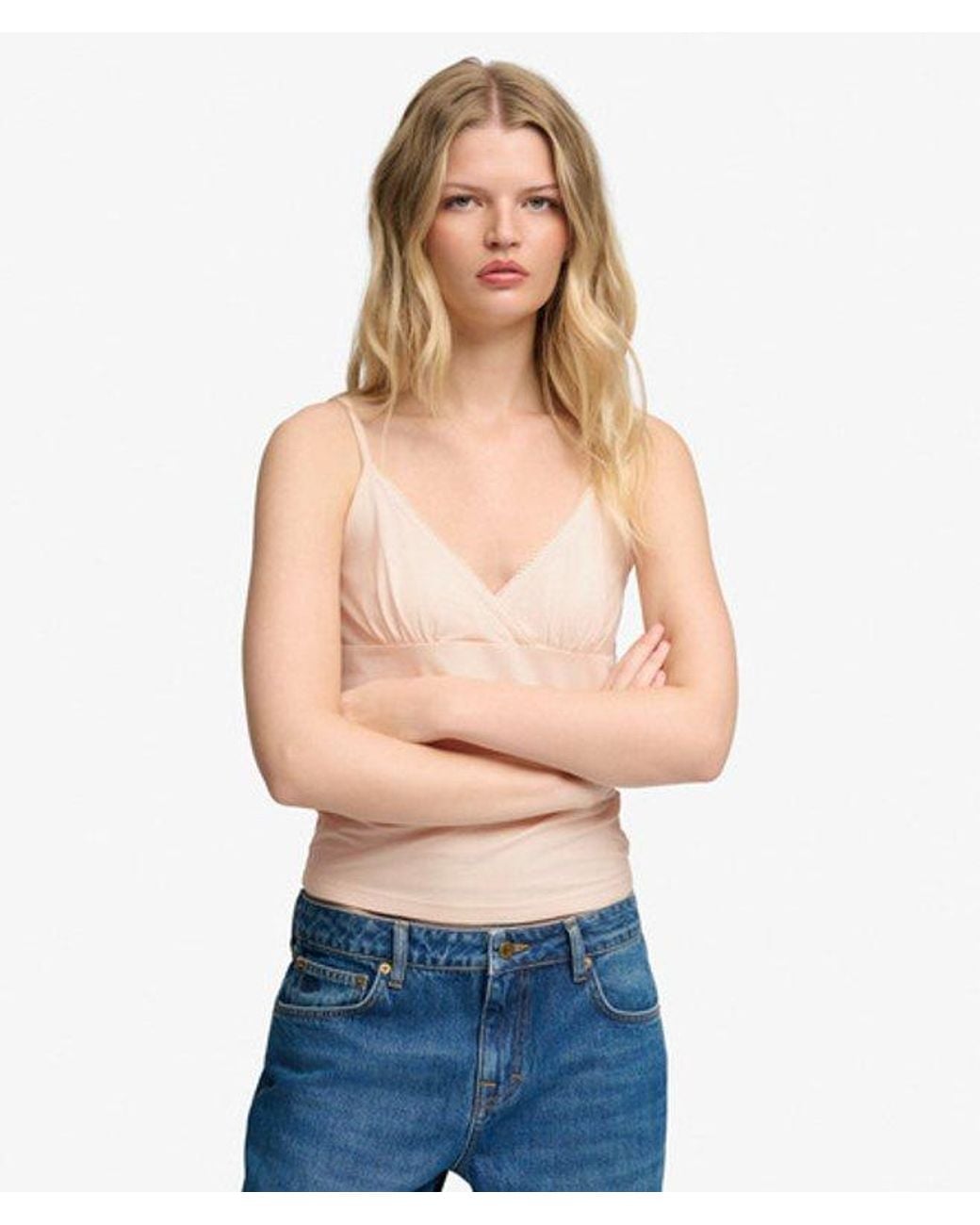 Superdry Natural & Co Athletic Essentials Trim V-neck Vest Top